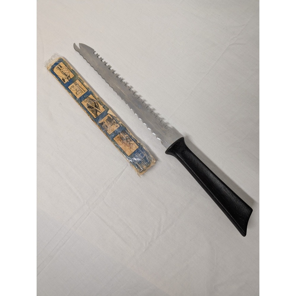 Quikut Double Sided Knife 9.5" Stainless Serrated Carver Slicer Vintage USA